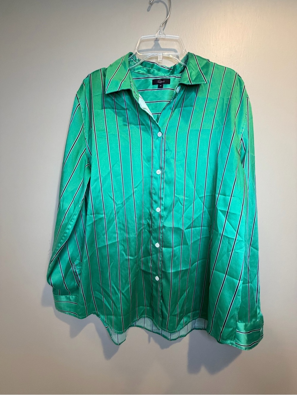 Rails Green Vertical Stripe Button-Down Shirt